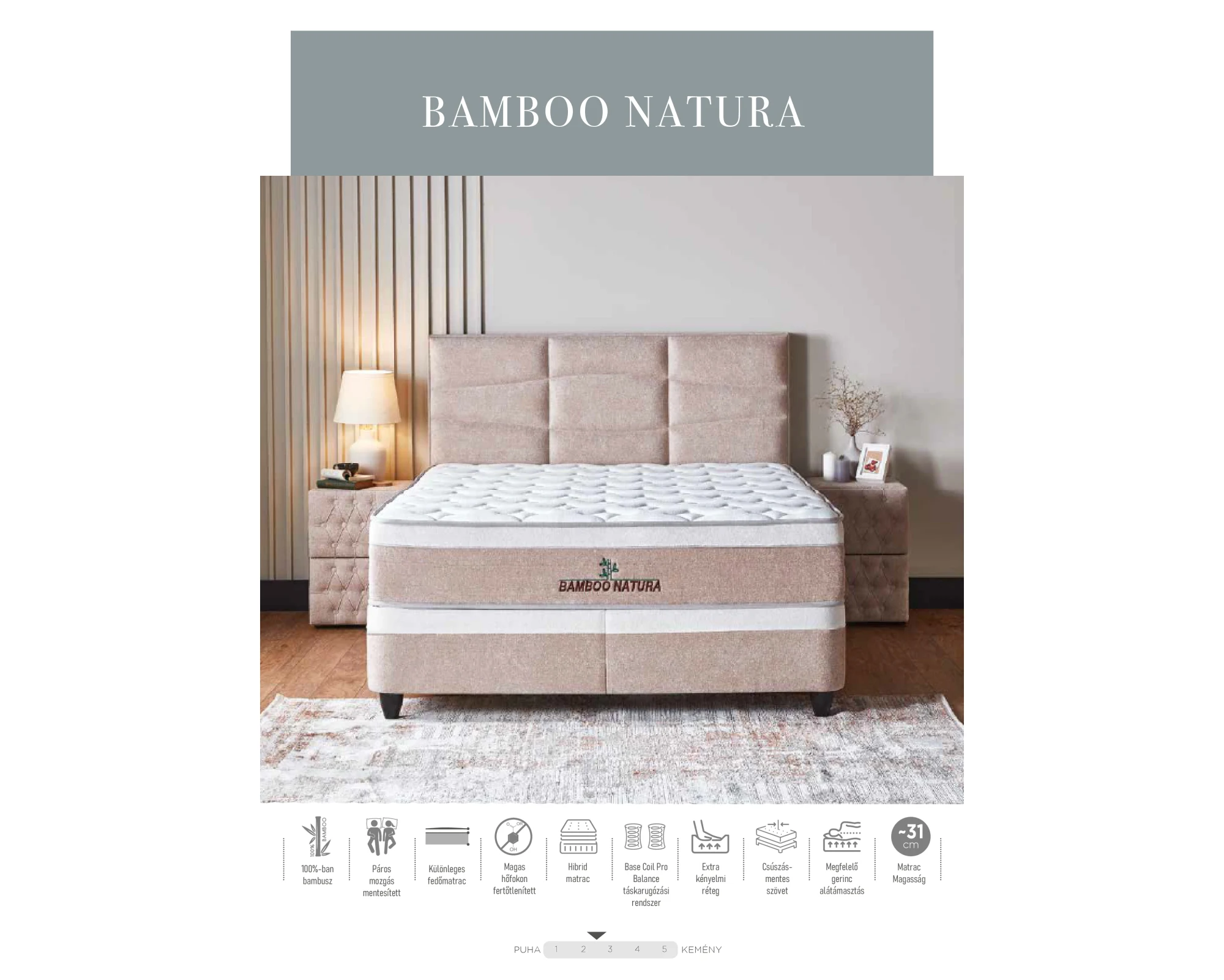BAMBOO NATURA kontinentális ágy