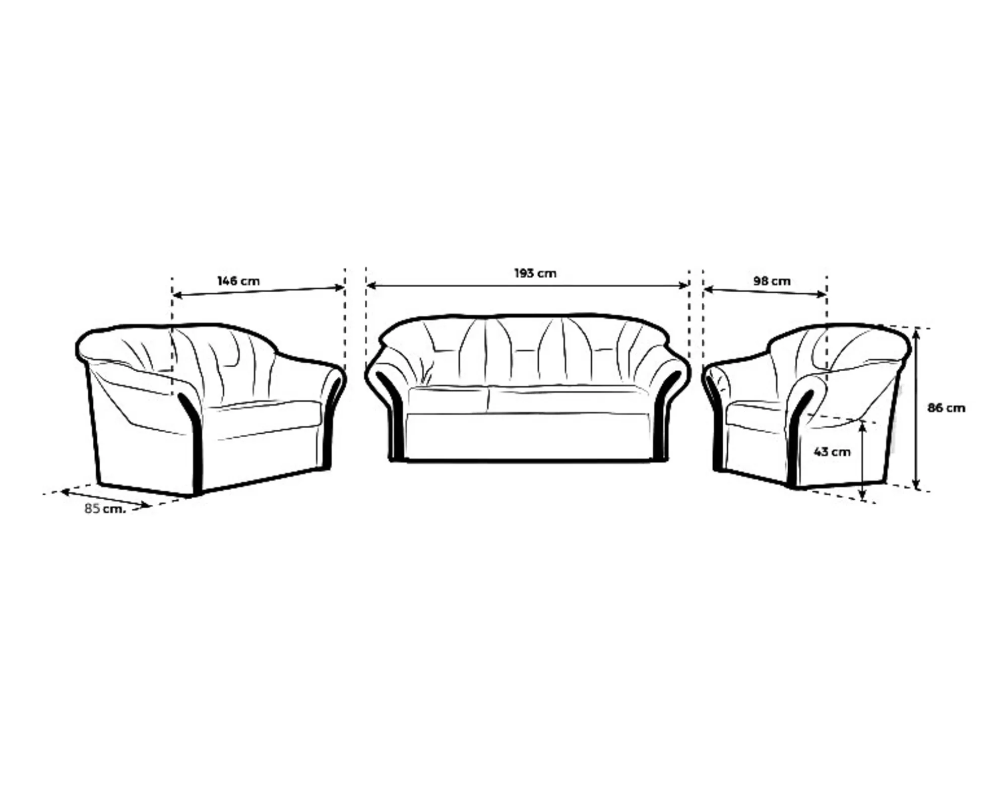 FÓKUSZ 3+1+1 ülőgarnitúra