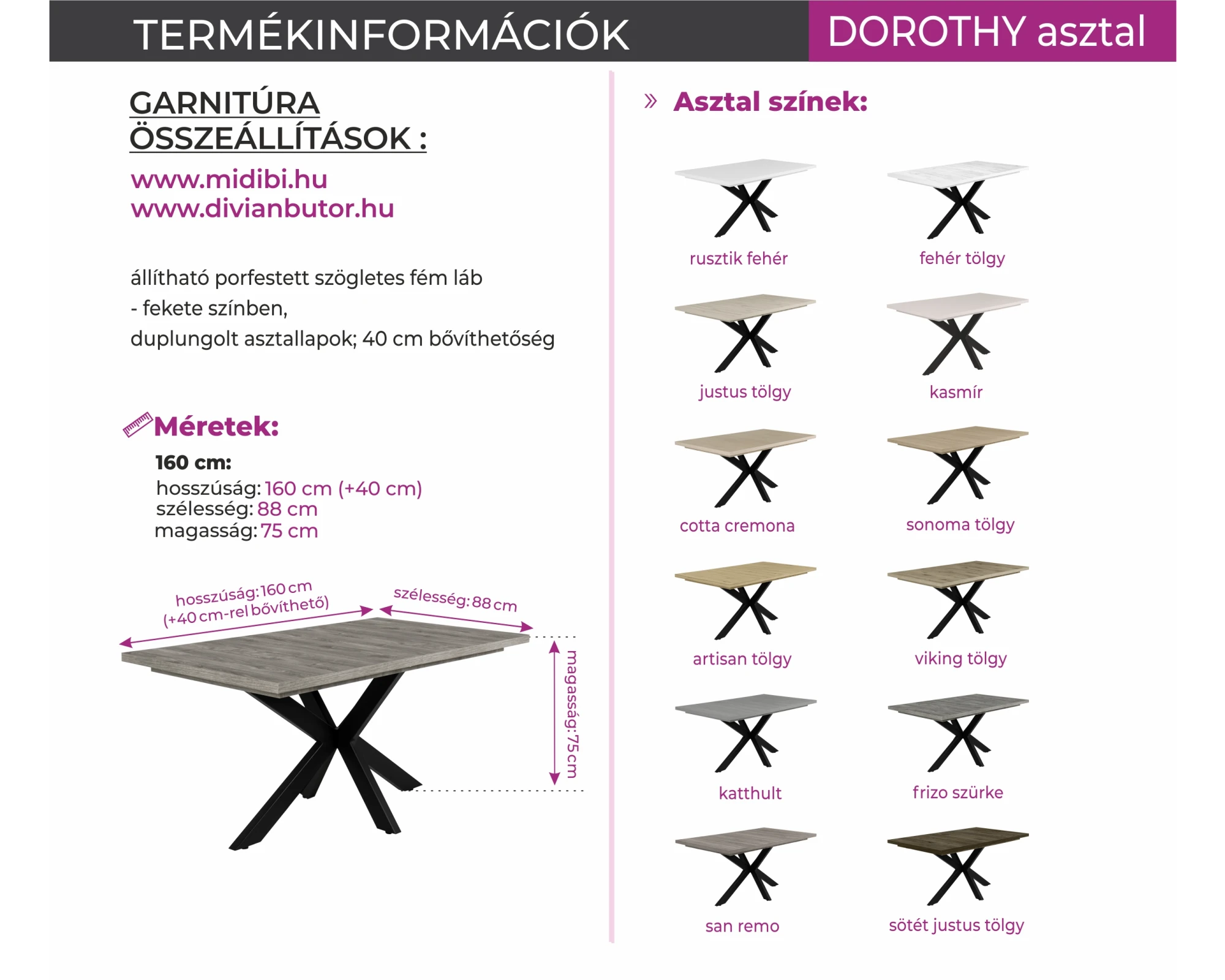 Dorothy asztal